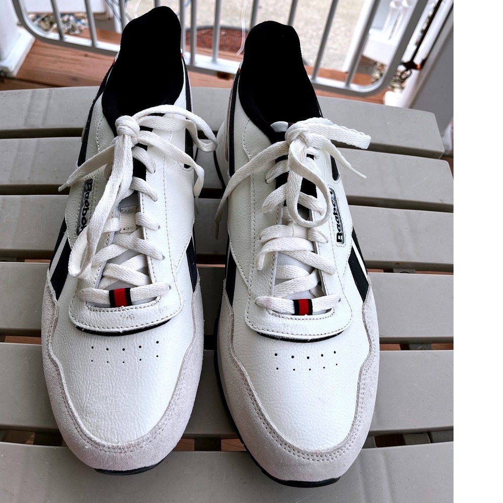 Reebok Royal Glide Ripple Mens White Black Red Sneakers GY5001 Size 11.5